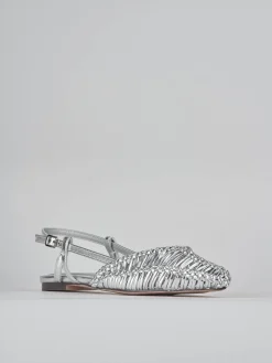 Ballerine tacco 1cm pelle argento