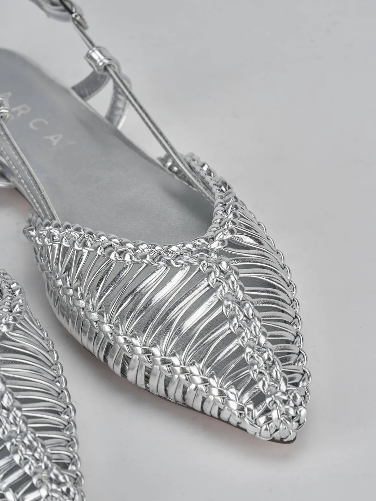 Ballerine tacco 1cm pelle argento