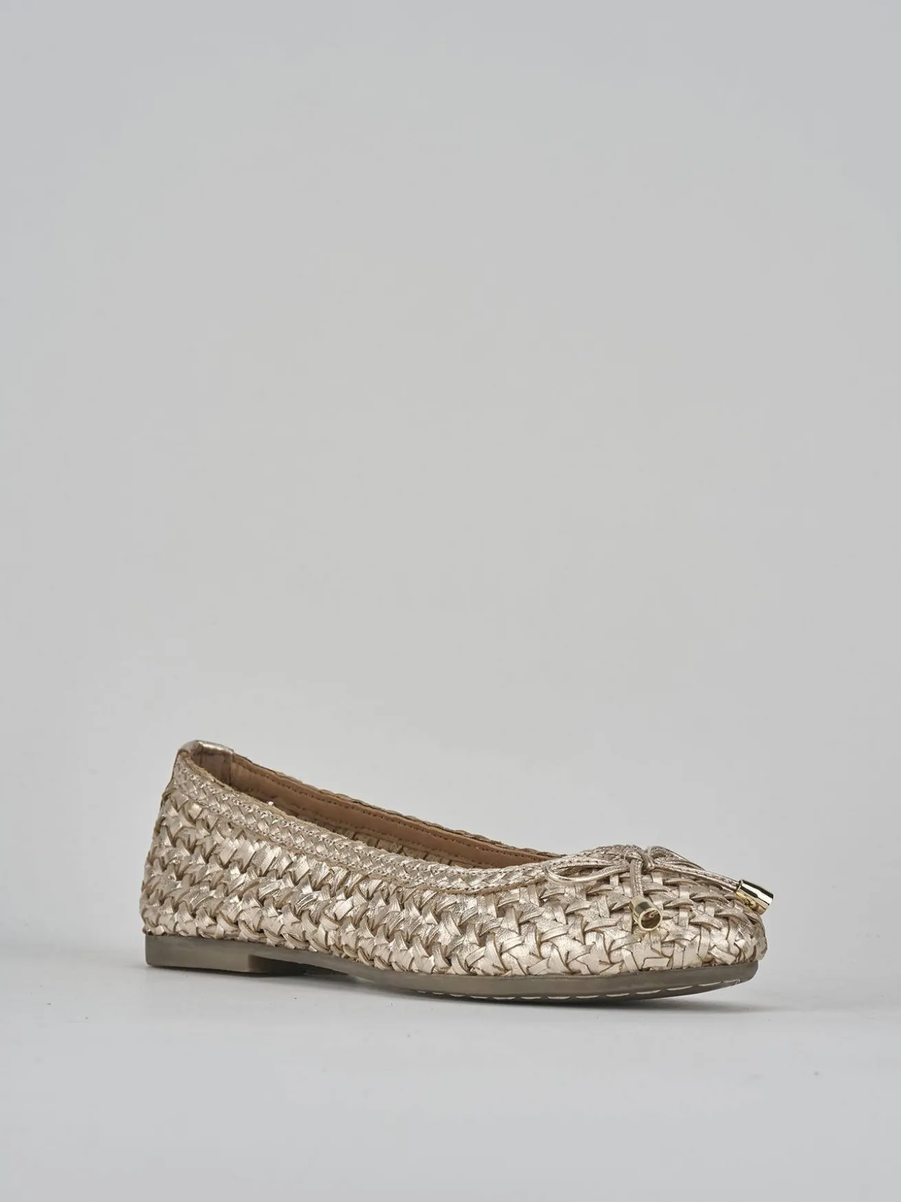 Ballerine tacco 1cm pelle oro