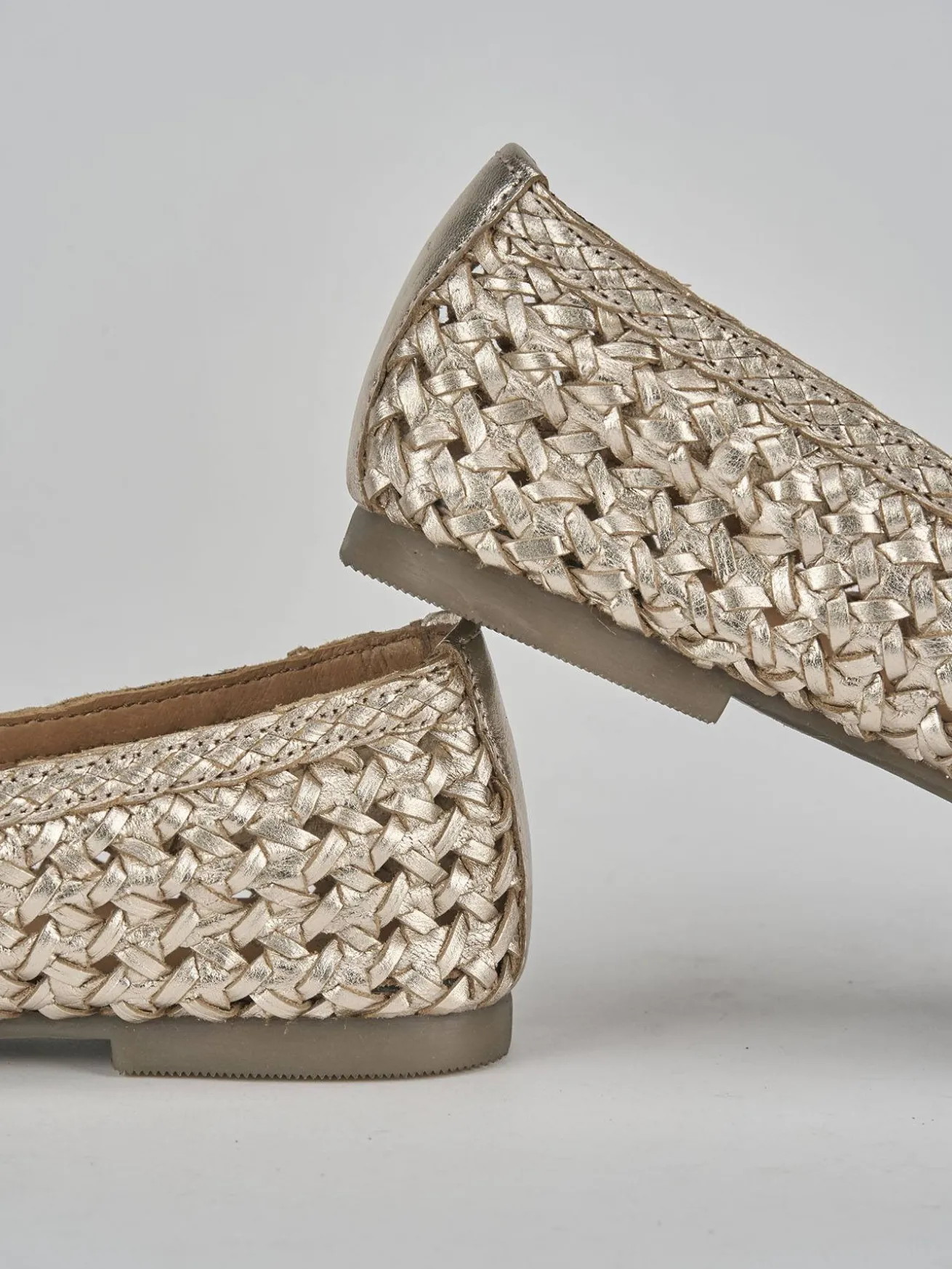 Ballerine tacco 1cm pelle oro