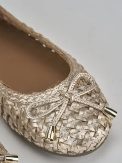 Ballerine tacco 1cm pelle oro