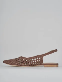 Ballerine tacco 1cm pelle marrone