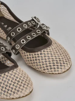 Ballerine tacco 1cm pelle beige