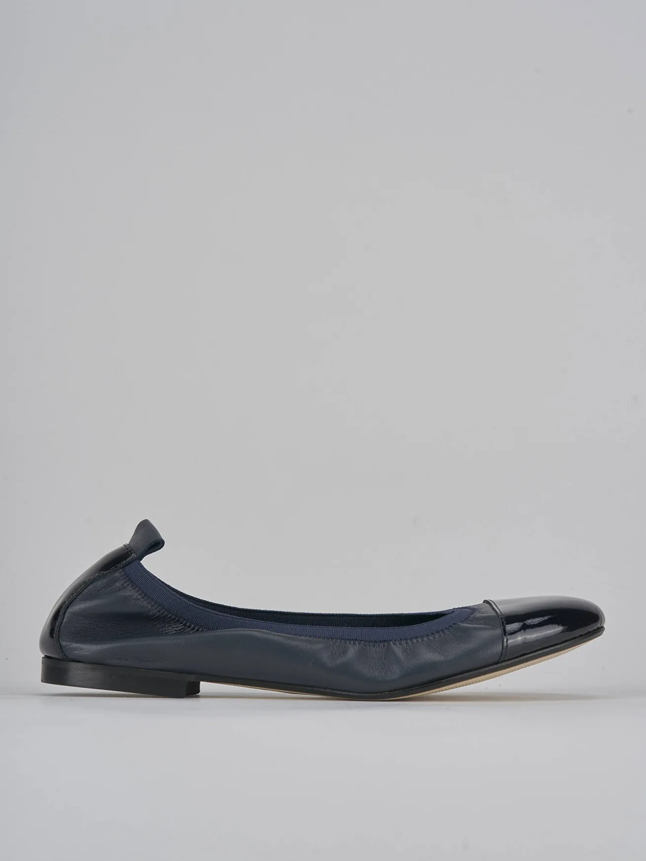 Ballerine tacco 1cm pelle blu