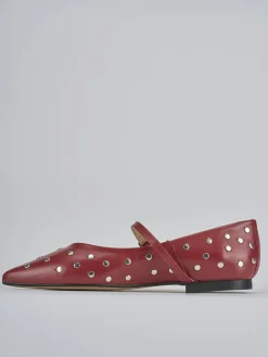 Ballerine tacco 1cm pelle rosso