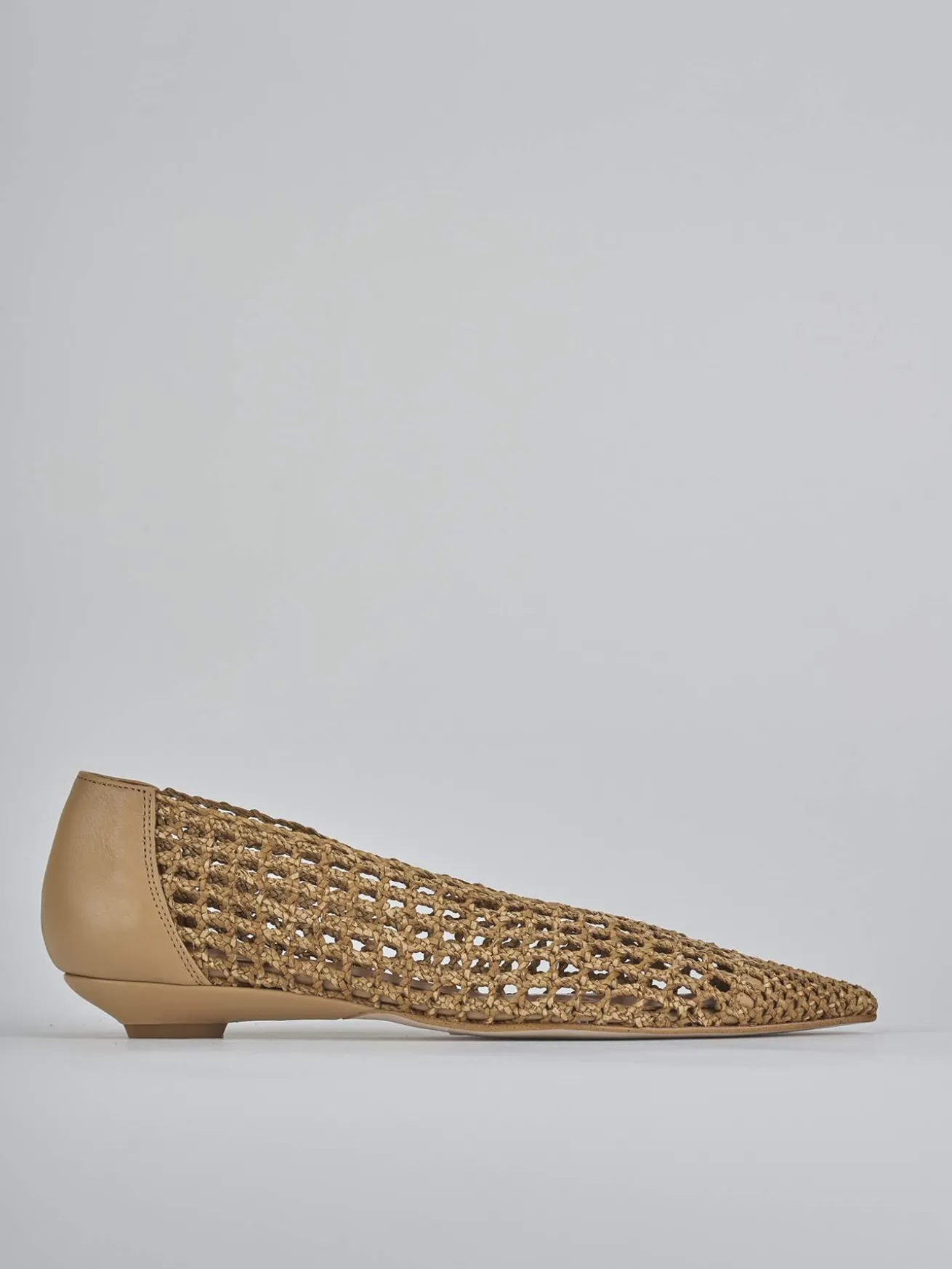 Ballerine tacco 1cm pelle beige