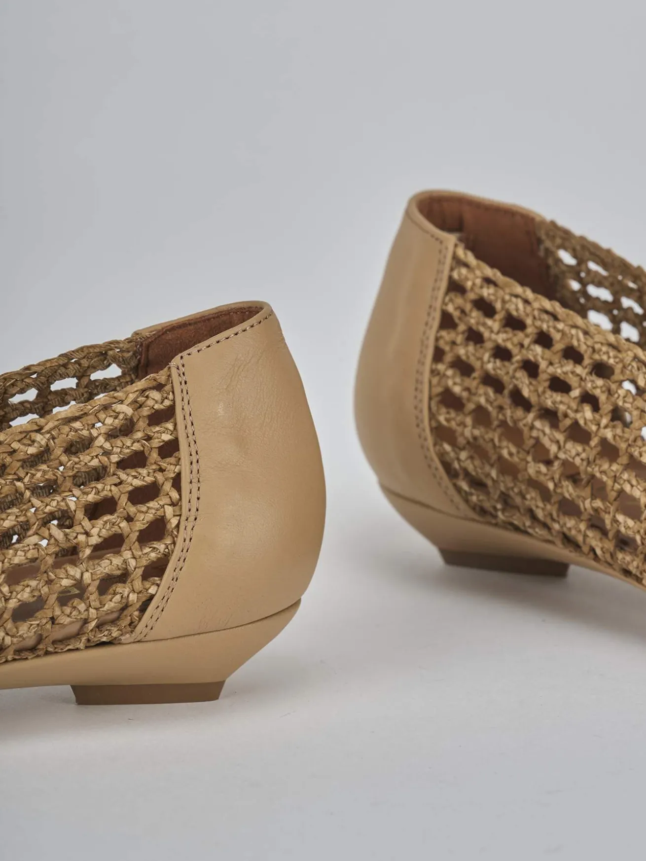 Ballerine tacco 1cm pelle beige