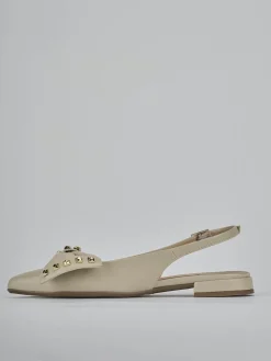 Ballerine tacco 2cm pelle beige