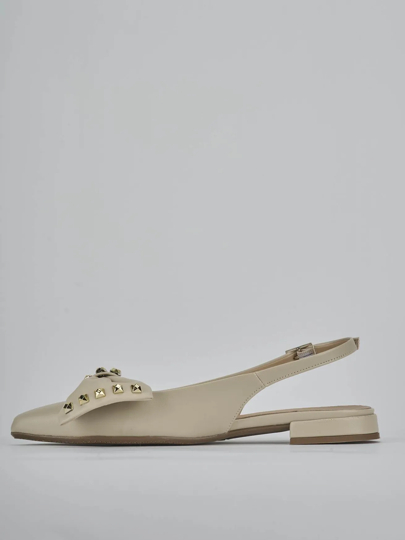 Ballerine tacco 2cm pelle beige
