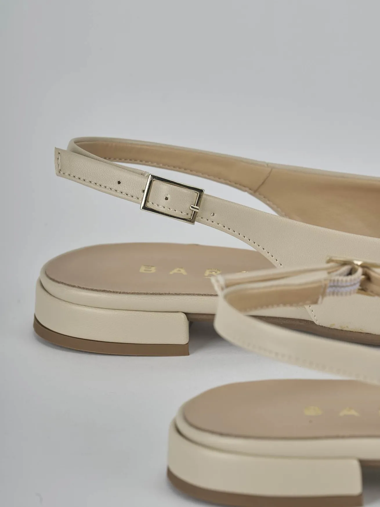 Ballerine tacco 2cm pelle beige