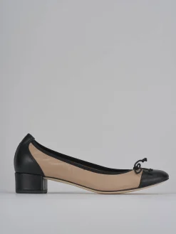 Ballerine tacco 4cm pelle rosa