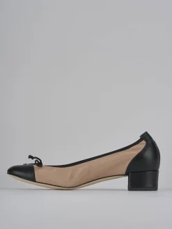 Ballerine tacco 4cm pelle rosa