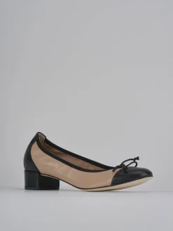 Ballerine tacco 4cm pelle rosa