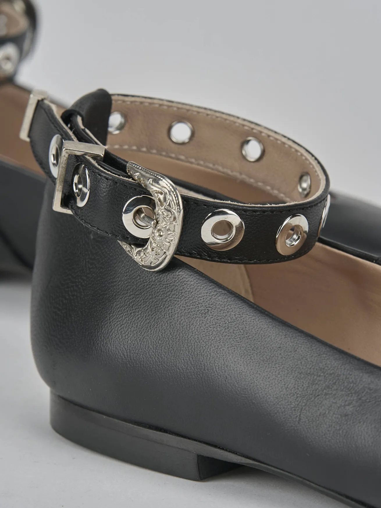 Ballerine tacco 1cm pelle nero