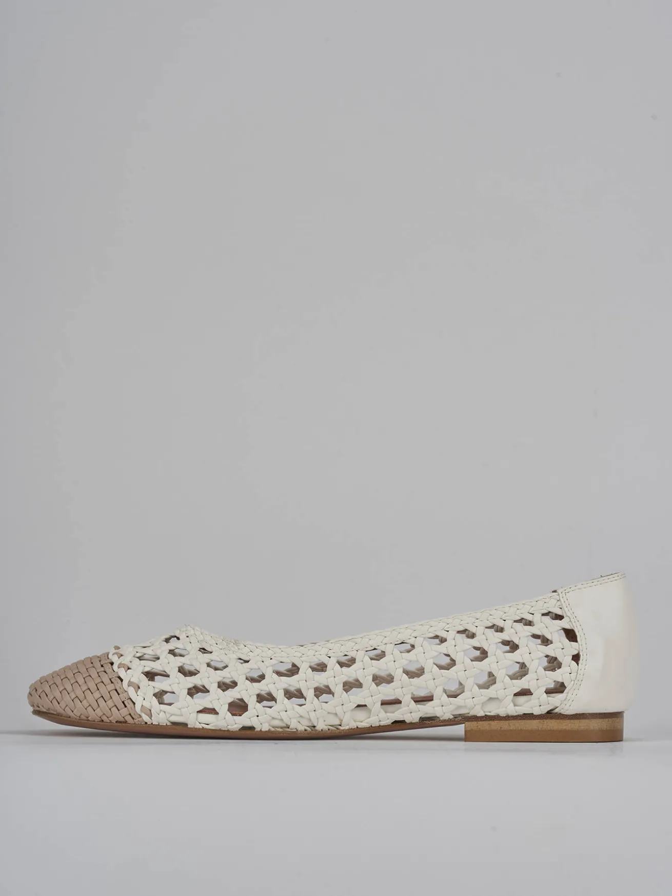 Ballerine tacco 1cm pelle bianco