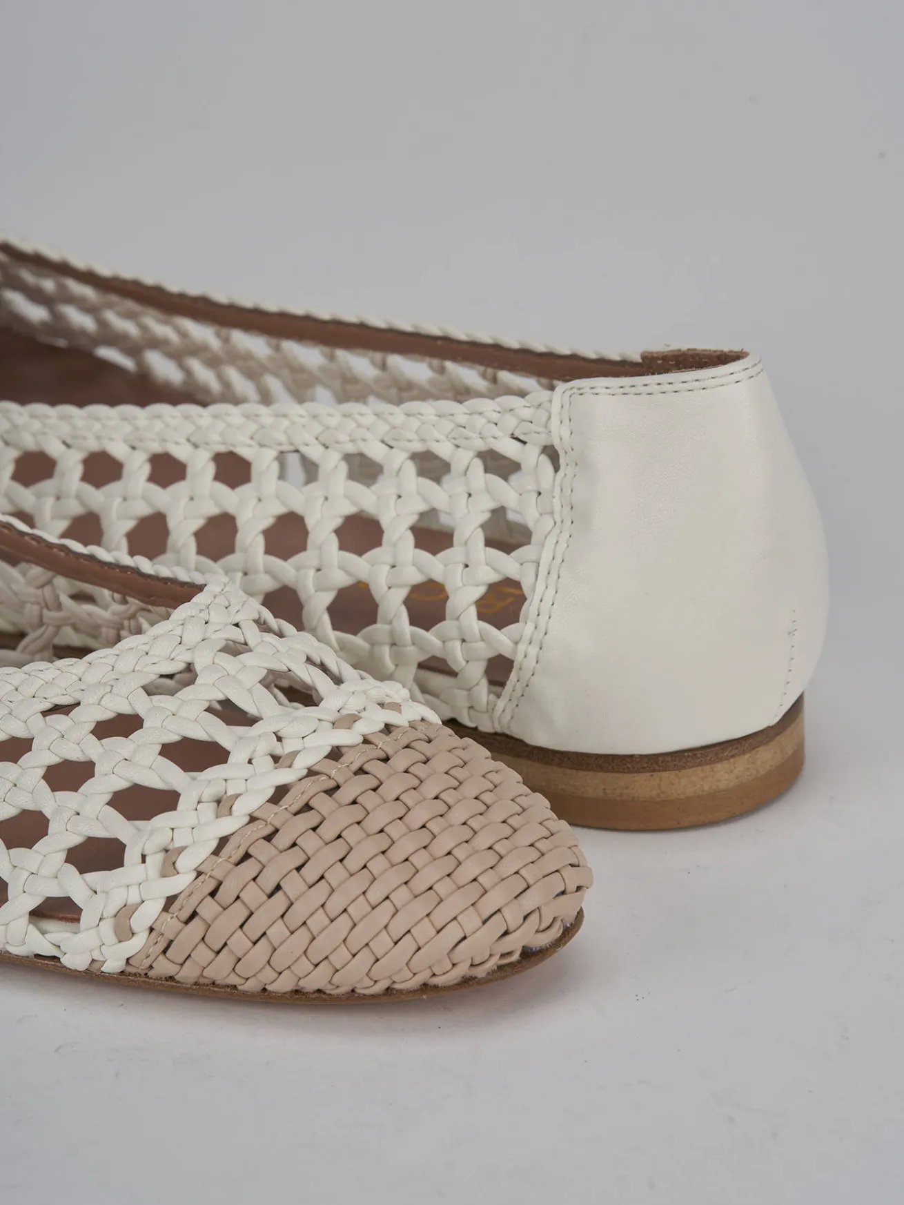 Ballerine tacco 1cm pelle bianco