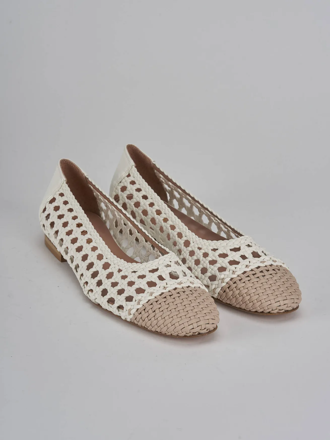 Ballerine tacco 1cm pelle bianco