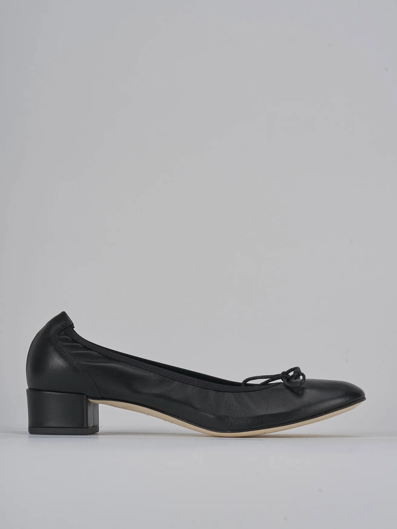 Ballerine tacco 4cm pelle nero