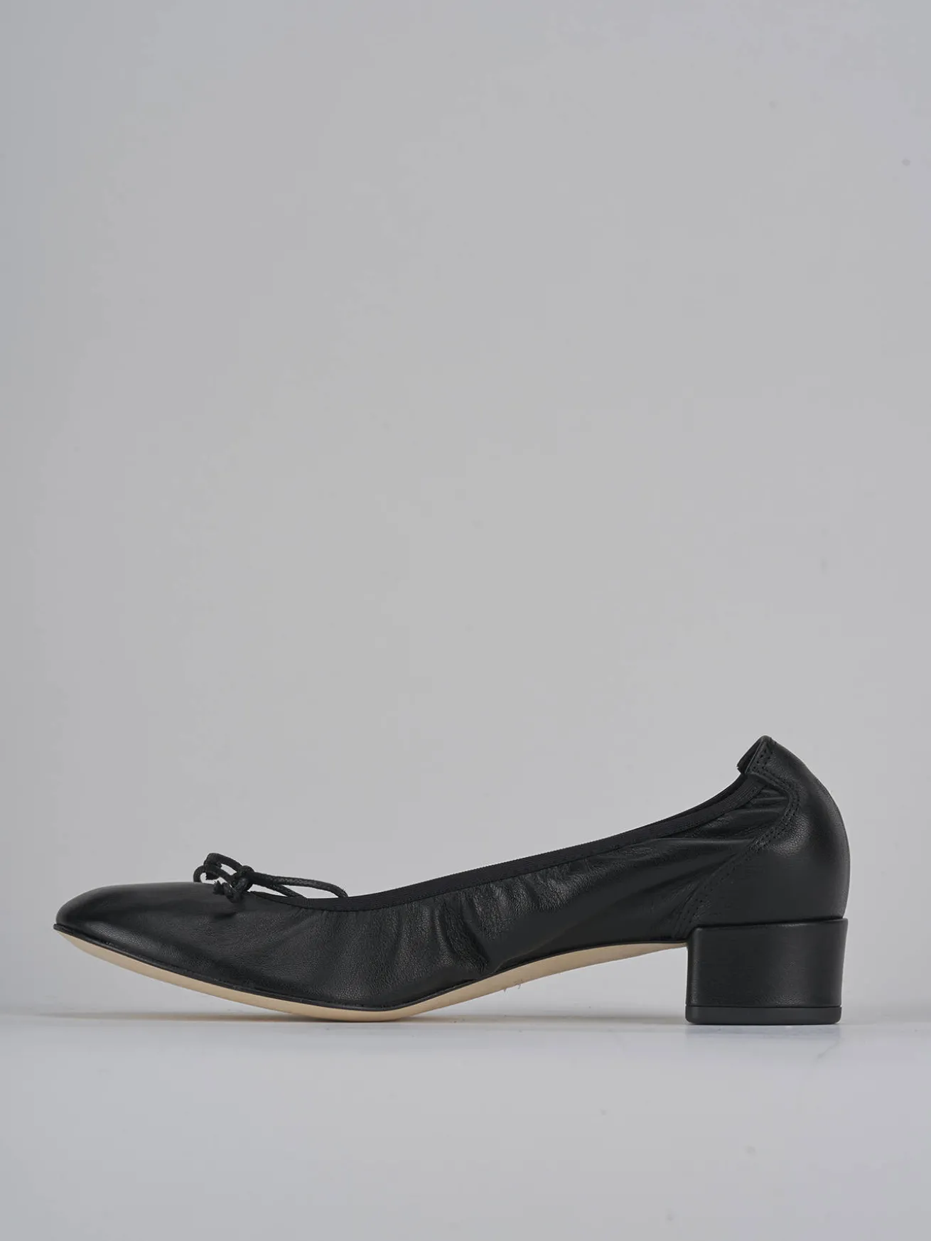 Ballerine tacco 4cm pelle nero