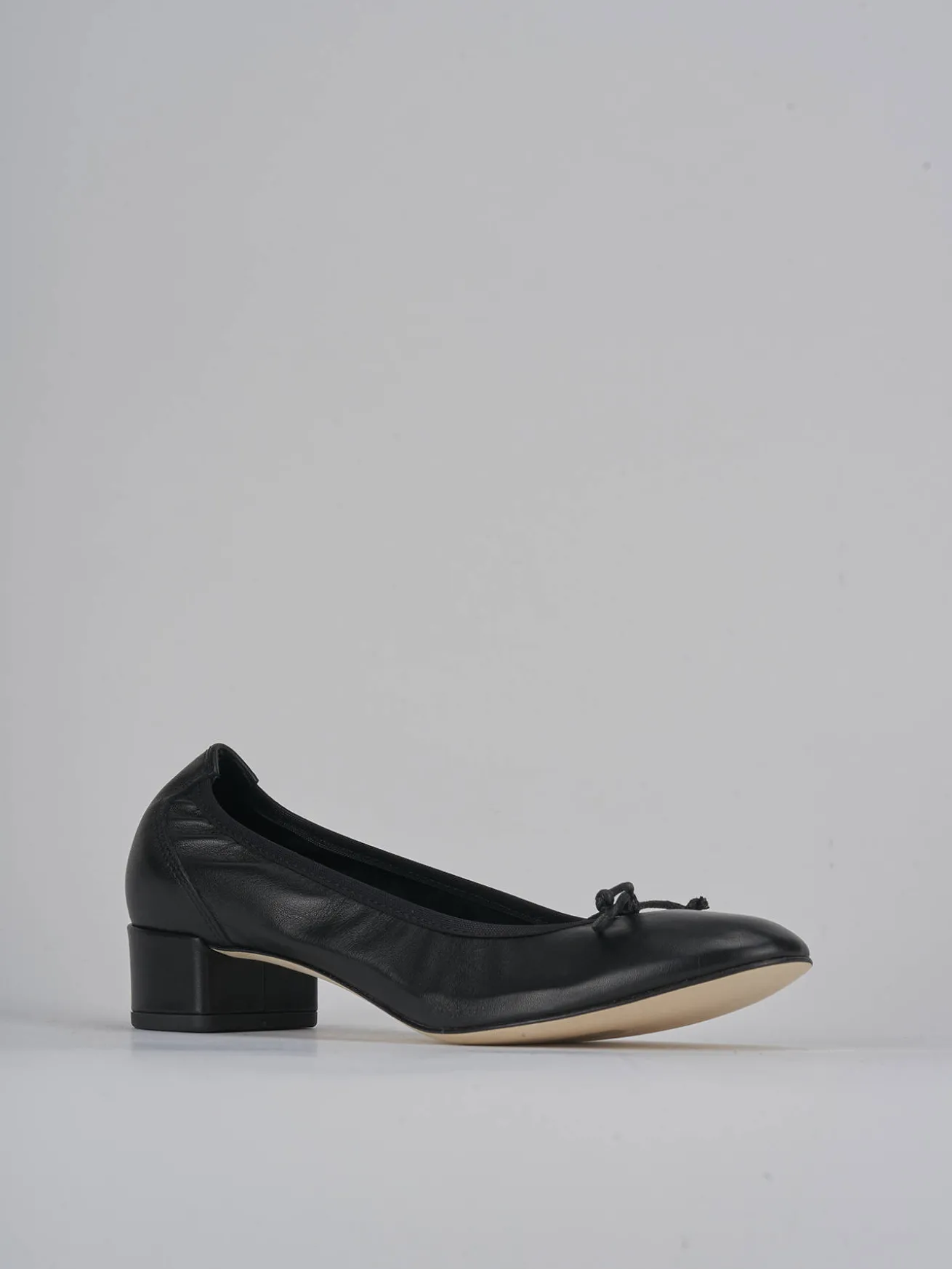 Ballerine tacco 4cm pelle nero