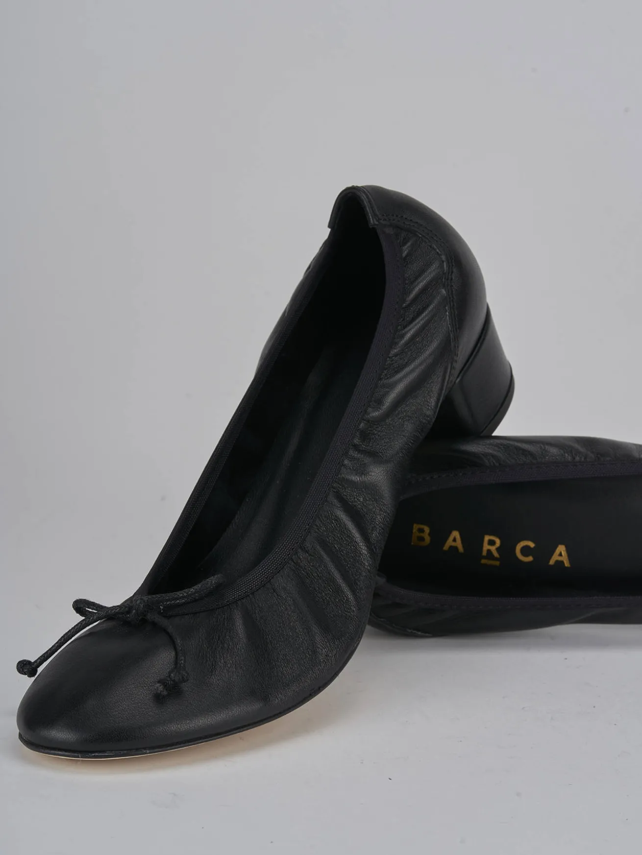 Ballerine tacco 4cm pelle nero