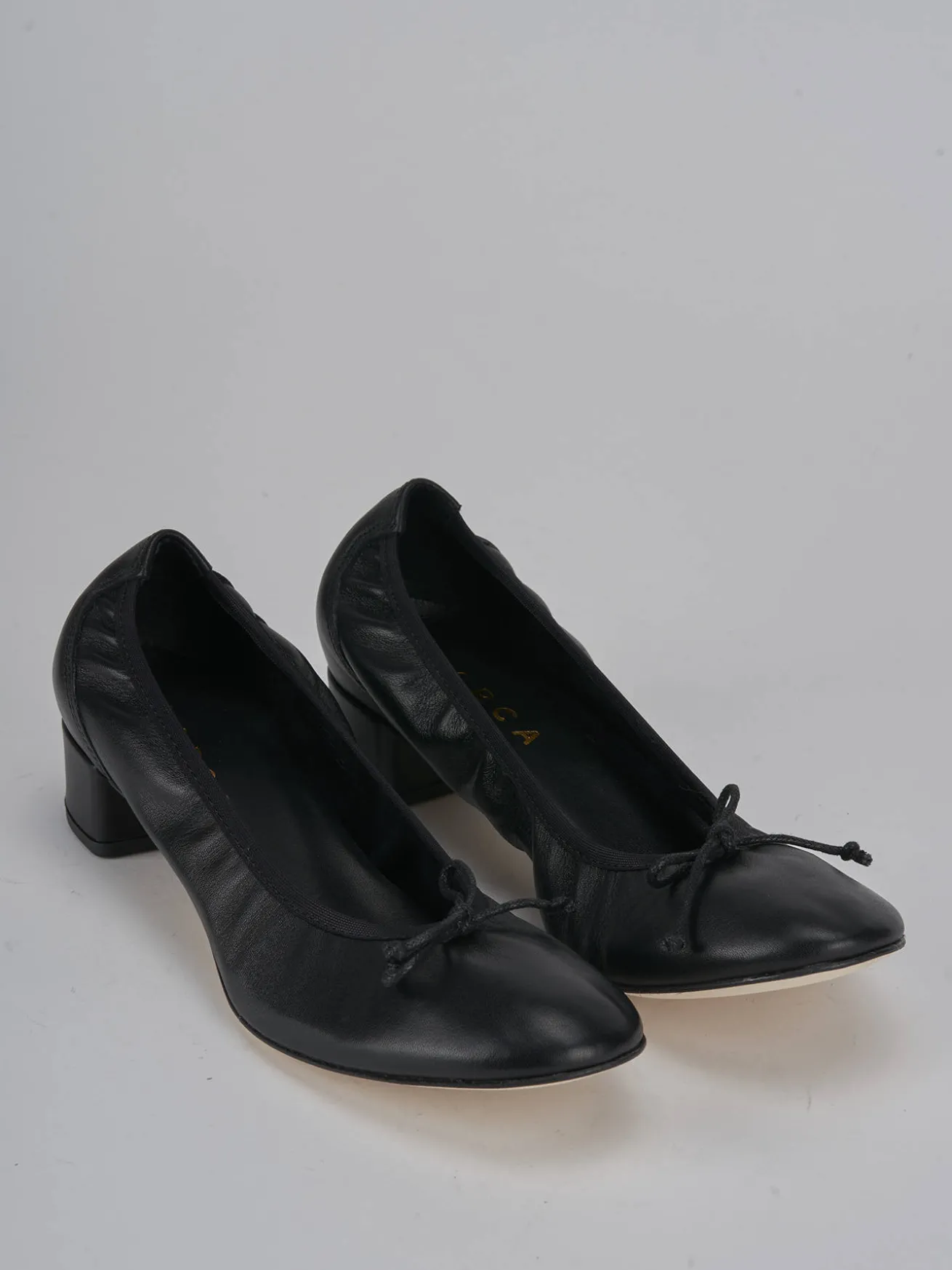 Ballerine tacco 4cm pelle nero