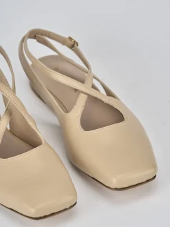 Ballerine tacco 1cm pelle beige