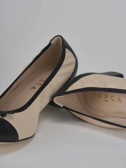 Ballerine tacco 4cm pelle beige