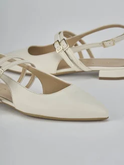 Ballerine tacco 2cm pelle bianco