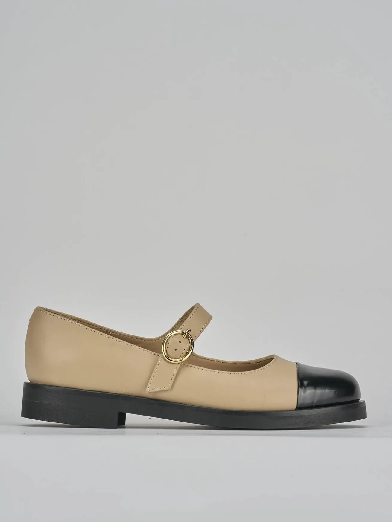 Ballerine tacco 2cm pelle nero
