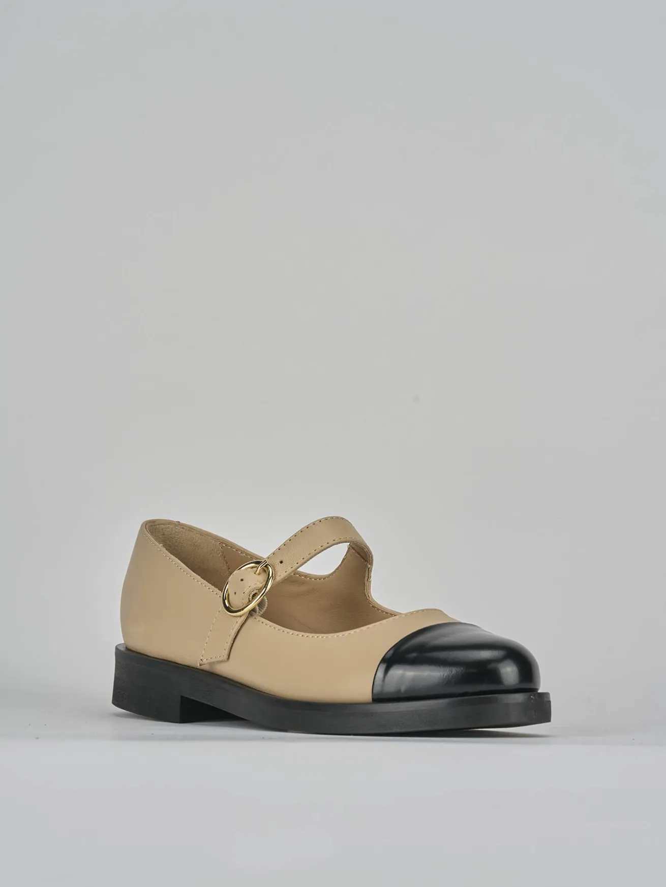Ballerine tacco 2cm pelle nero