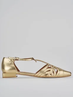 Ballerine tacco 1cm pelle oro