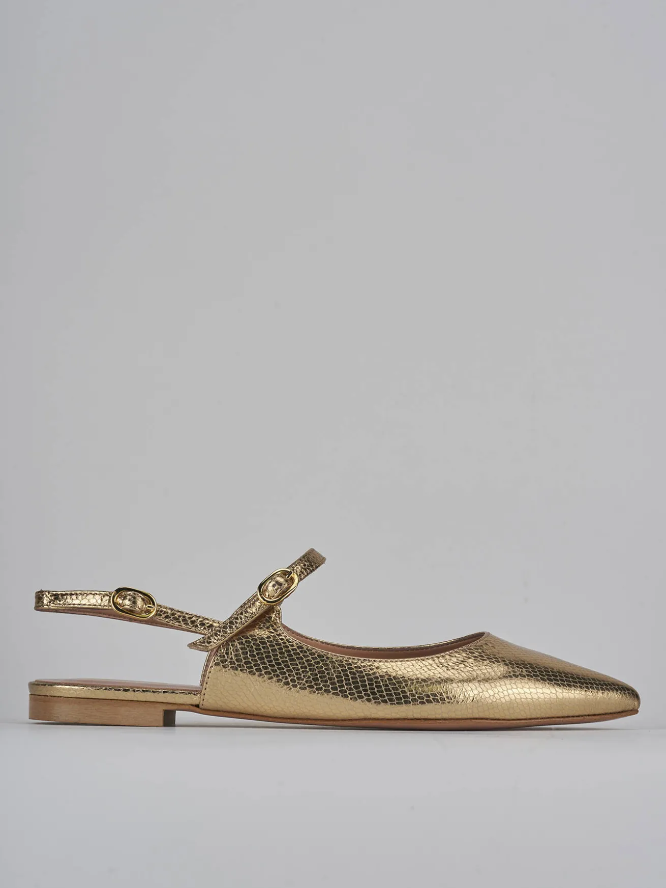 Ballerine tacco 1cm pelle oro