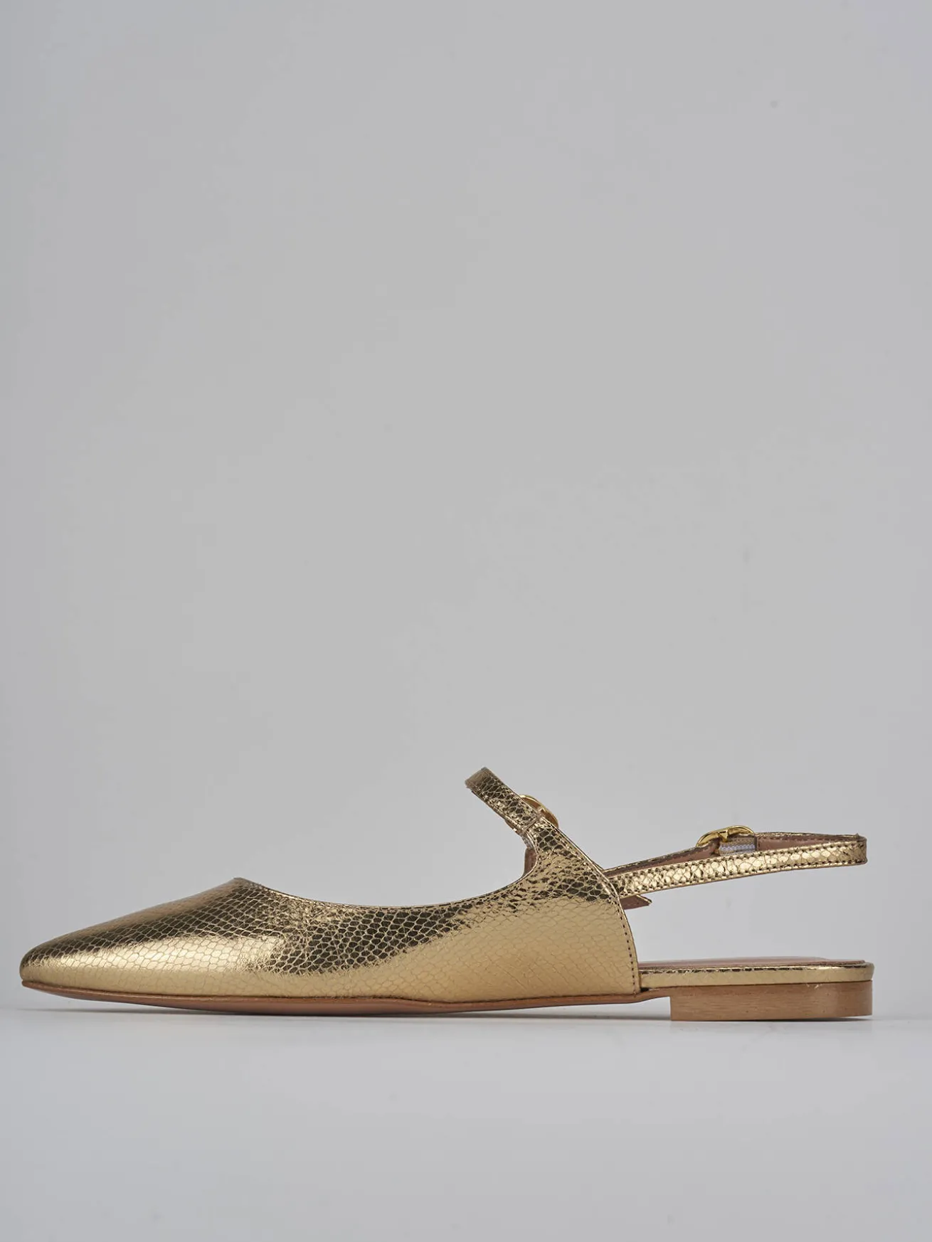Ballerine tacco 1cm pelle oro