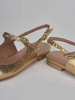 Ballerine tacco 1cm pelle oro