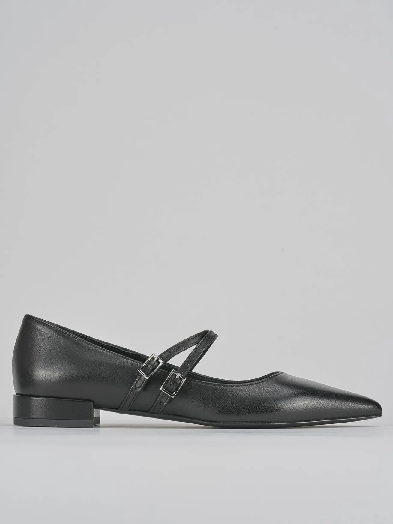 Ballerine tacco 2cm pelle nero