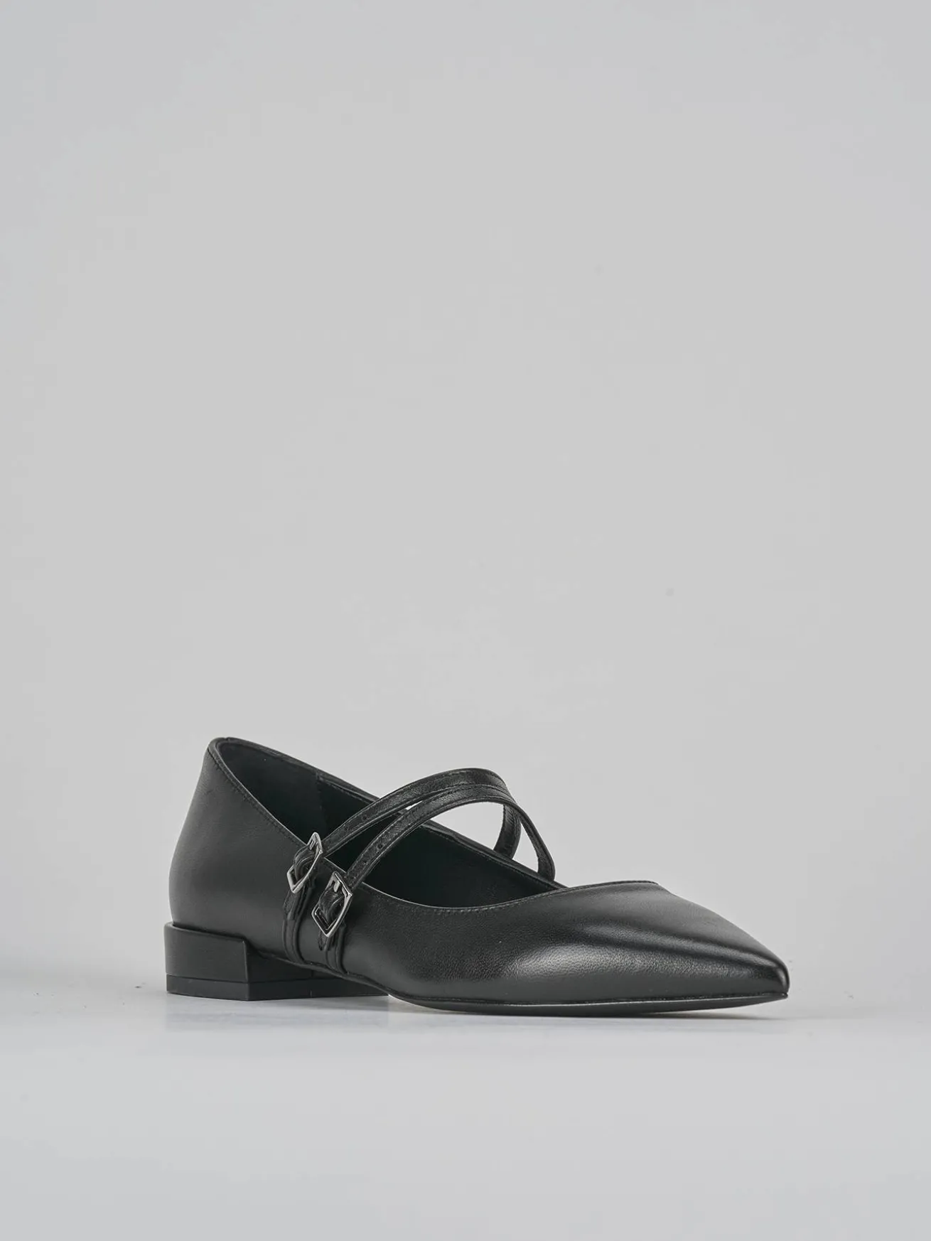 Ballerine tacco 2cm pelle nero