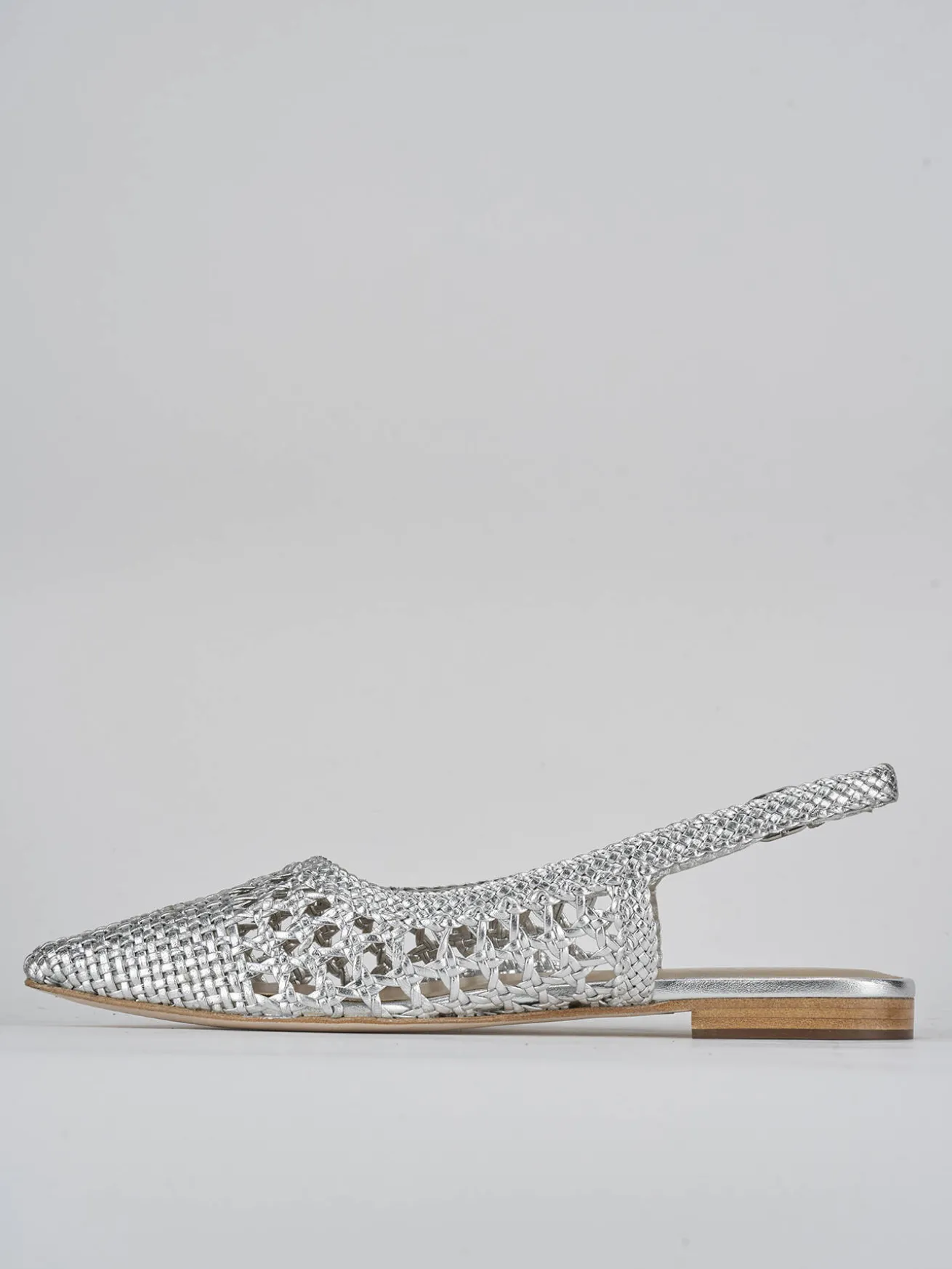 Ballerine tacco 1cm pelle argento