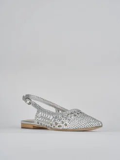 Ballerine tacco 1cm pelle argento