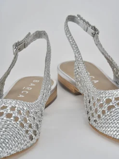 Ballerine tacco 1cm pelle argento