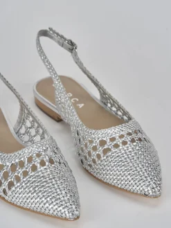 Ballerine tacco 1cm pelle argento