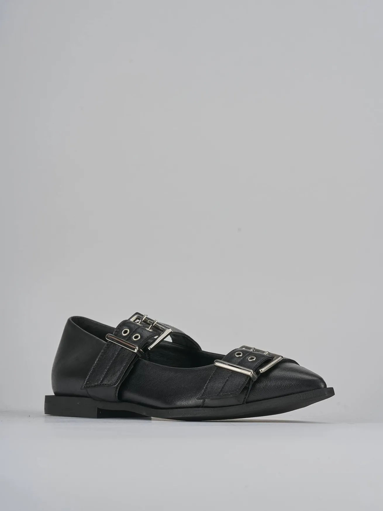 Ballerine tacco 1cm pelle nero