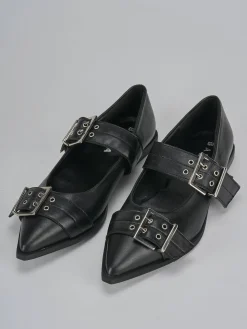 Ballerine tacco 1cm pelle nero