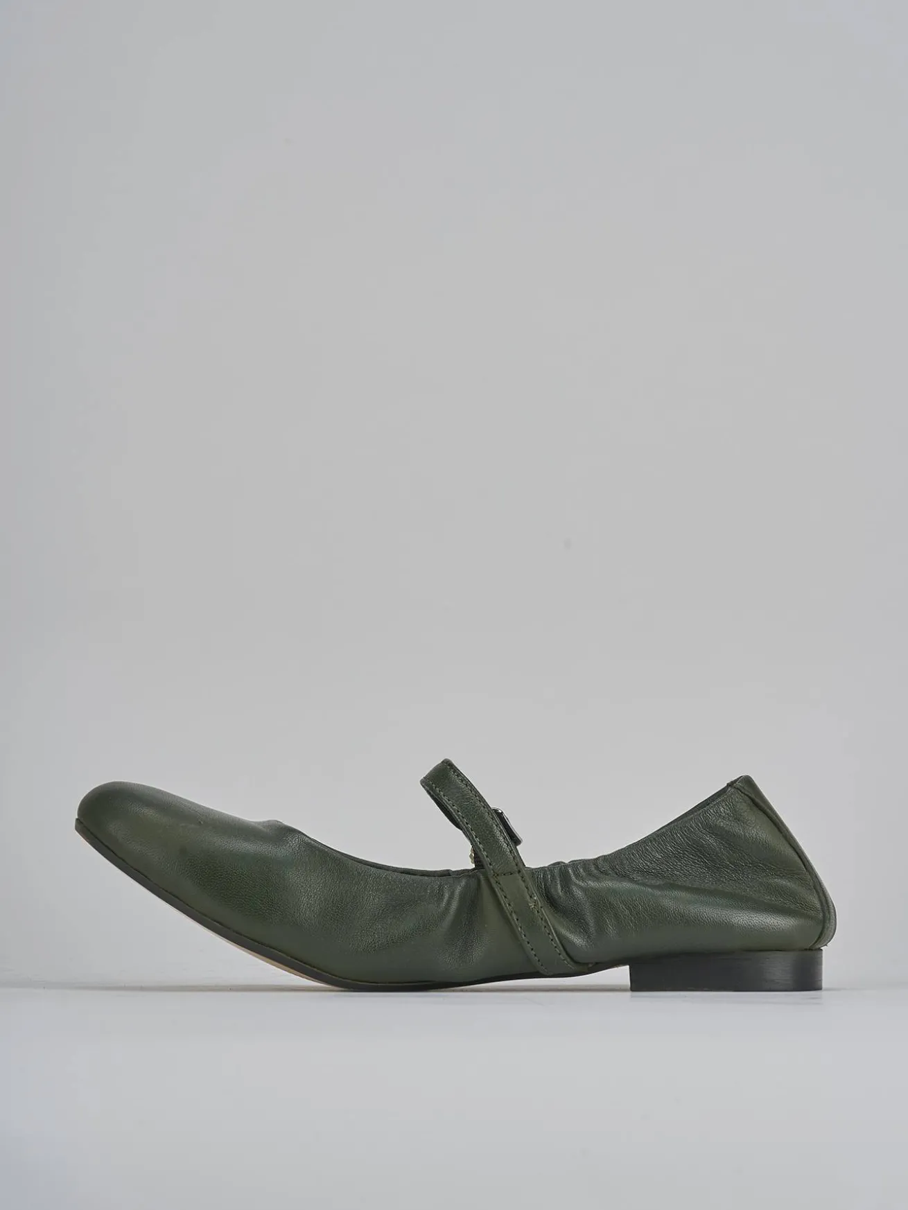 Ballerine tacco 1cm pelle verde