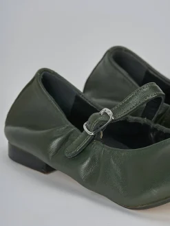 Ballerine tacco 1cm pelle verde