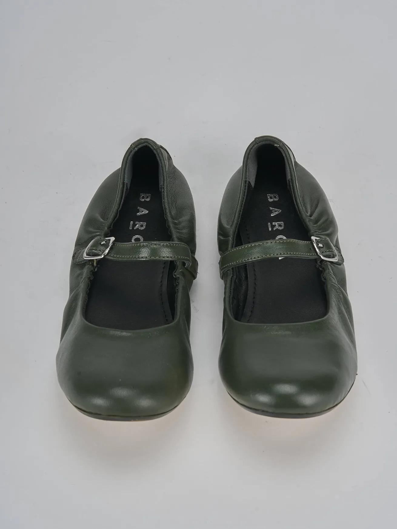 Ballerine tacco 1cm pelle verde