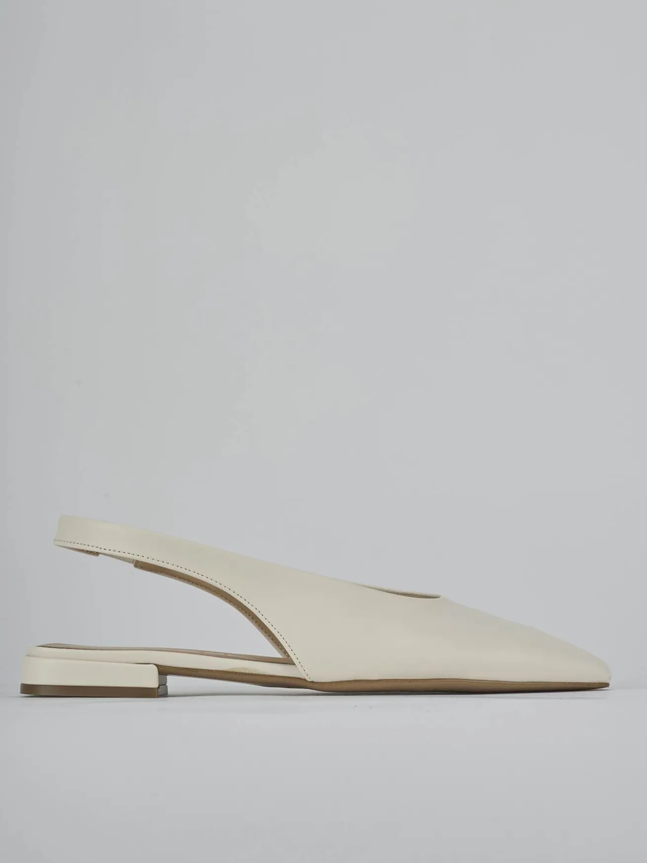 Ballerine tacco 1cm pelle bianco