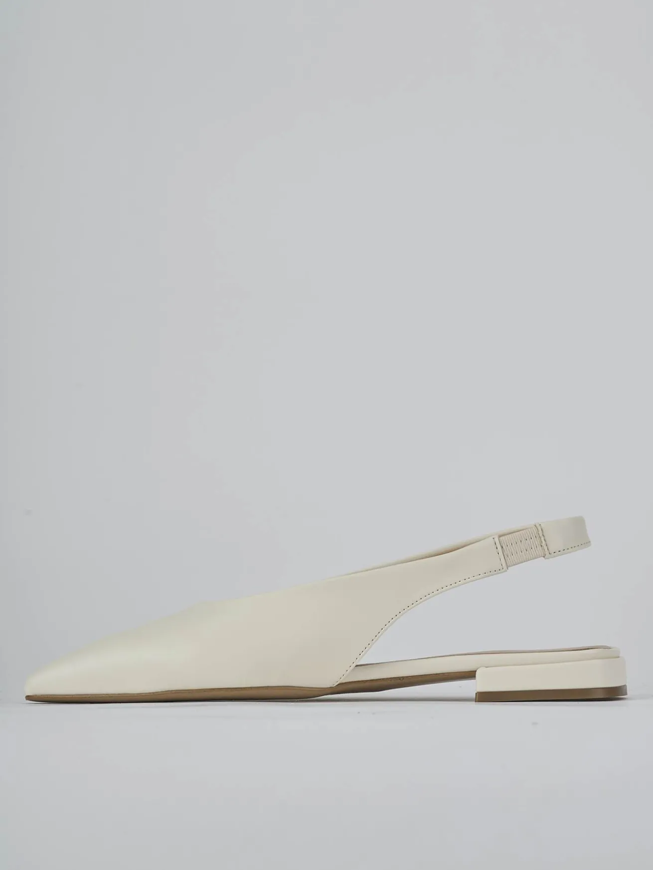 Ballerine tacco 1cm pelle bianco