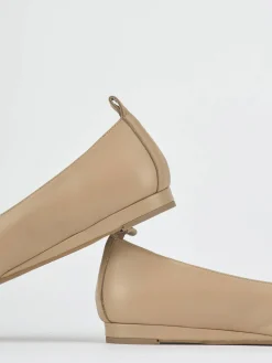 Ballerine tacco 1cm pelle marrone