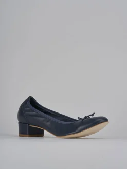 Ballerine tacco 4cm pelle blu